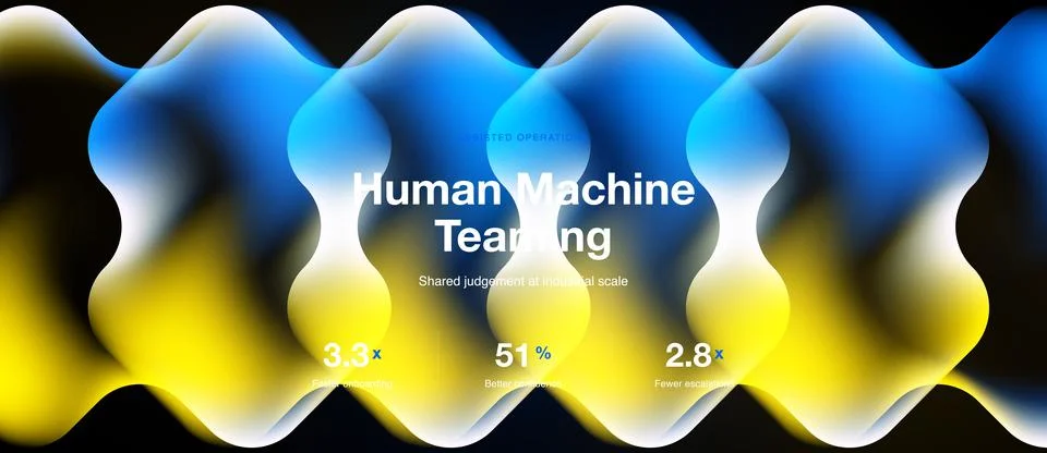 Abstract design features flowing shapes, vibrant yellow, blue hues. Text Stock Illustration
