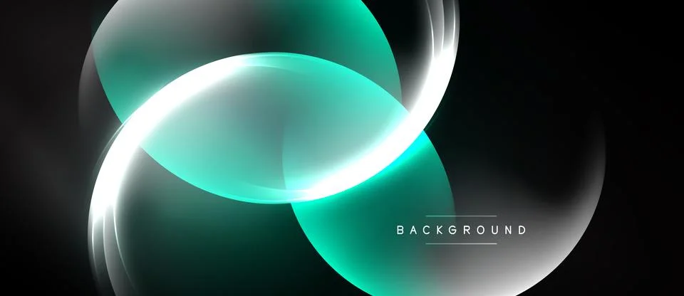 Abstract design features flowing turquoise lines, bright white highlights, da Illustrazione stock