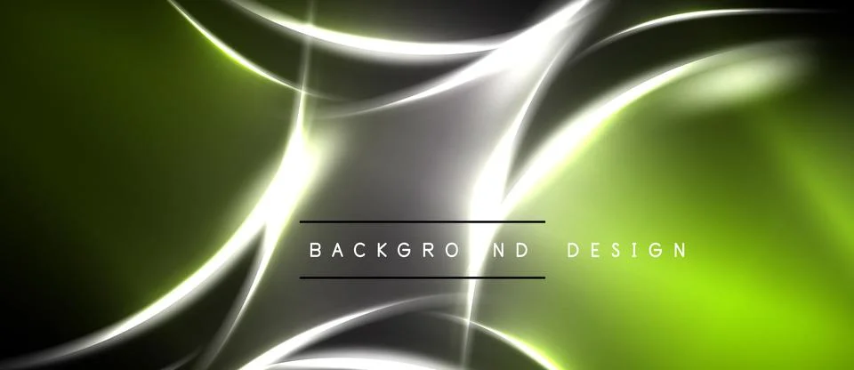 Abstract design features flowing white lines over green, gray gradients. Mode Stock Illustration
