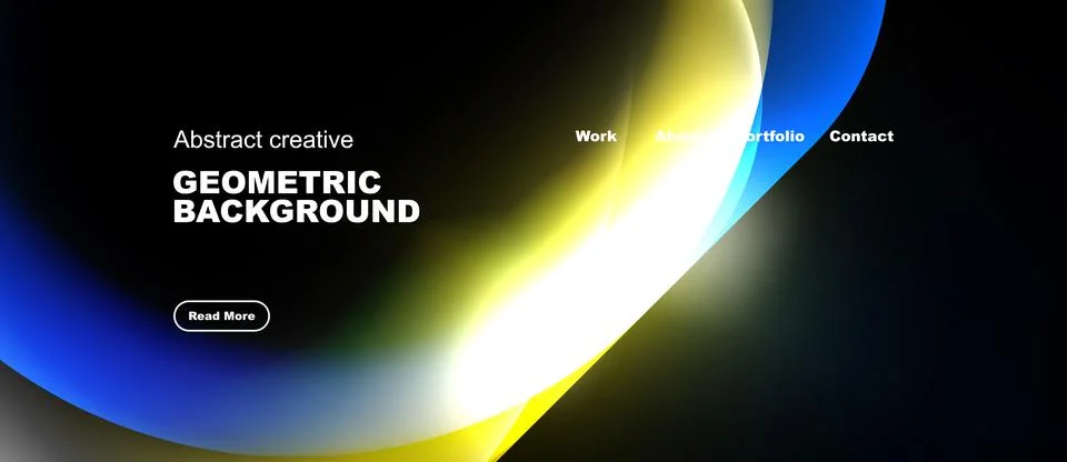 Abstract design features fluid shapes, vibrant colors, dark background. Stock Illustration