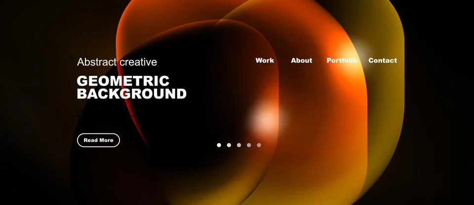 Abstract design features fluid shapes, warm colors, text elements. Modern Illustrazione stock