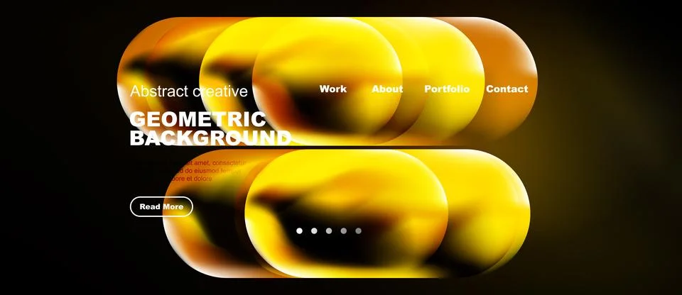 Abstract design features fluid shapes, warm colors, text elements. Modern イラスト素材
