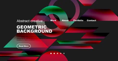 Abstract design features geometric shapes, vibrant colors, text elements. Stock Illustration