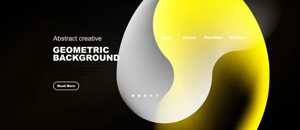 Abstract design features geometric shapes, gradients, text elements. Minimali Stock Illustration