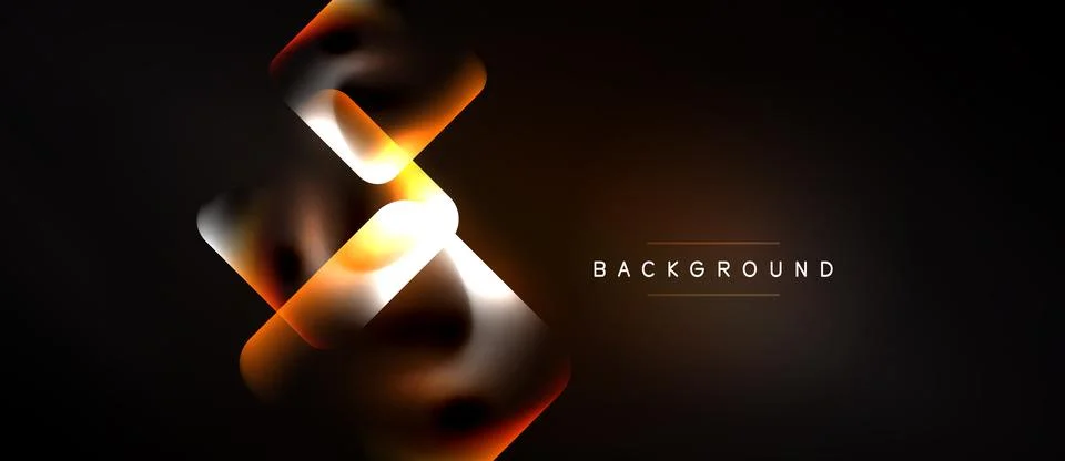 Abstract design features glowing geometric shapes over dark background. Moder 스톡 일러스트