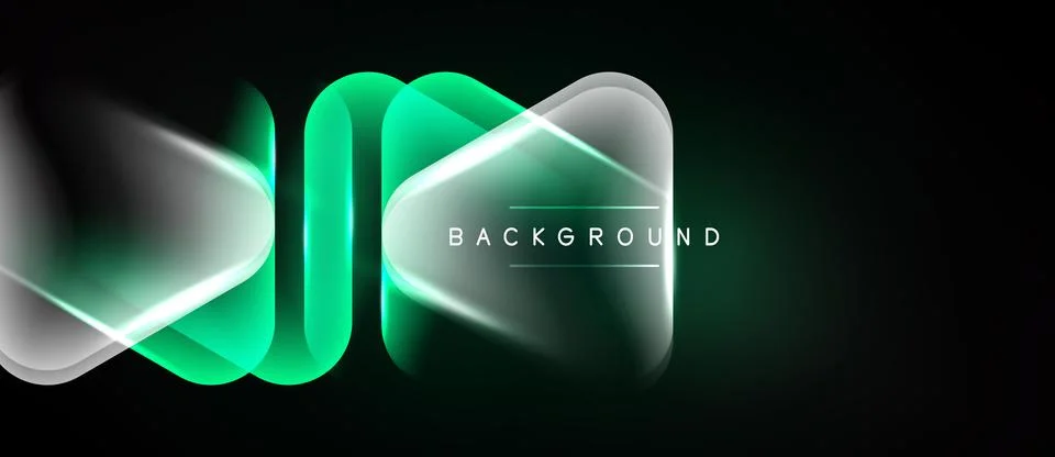 Abstract design features glowing lines, curves, gradients. Dark background Stock Illustration
