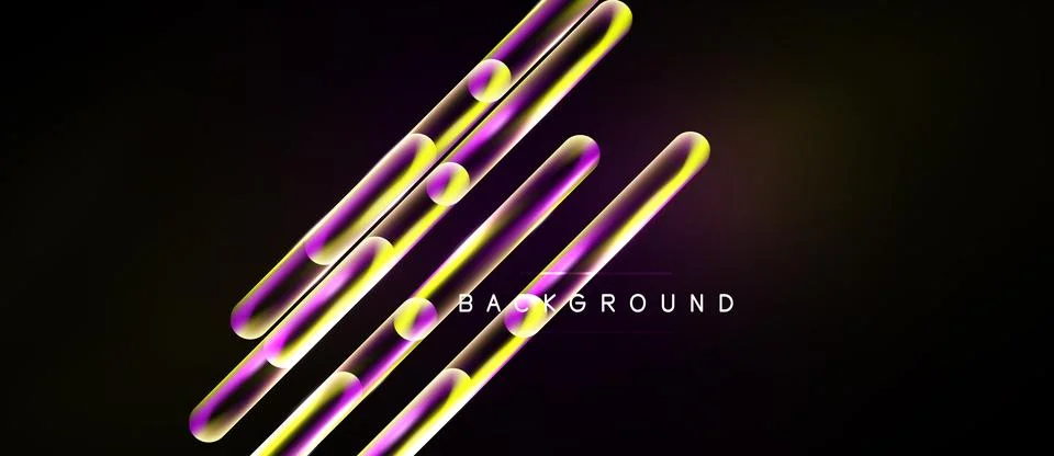 Abstract design features glowing lines, purple, yellow hues. Dark background 스톡 일러스트
