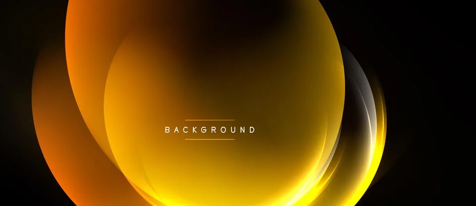 Abstract design features glowing orange, yellow layers over black background. イラスト素材