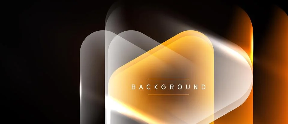Abstract design features glowing orange layers over dark background. Smooth Ilustração Stock