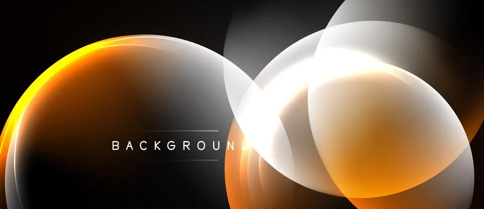 Abstract design features glowing orange, white shapes. Dark background create Stock Illustration