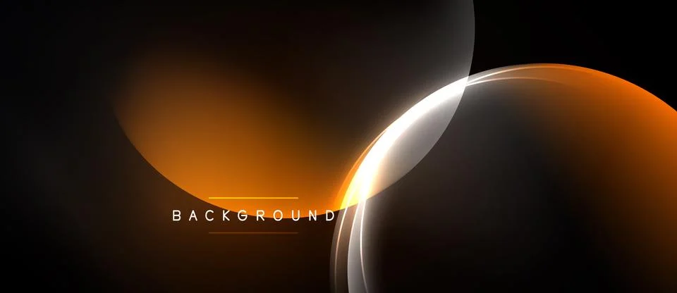 Abstract design features glowing orange curves over dark background. Minimali Ilustração Stock