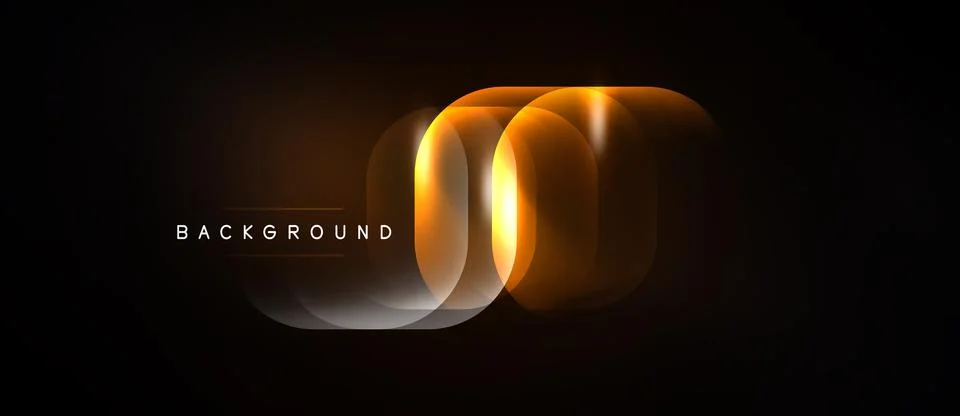 Abstract design features glowing orange layers over dark background. Minimali Ilustração Stock