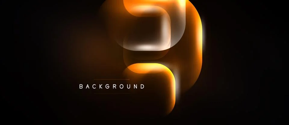 Abstract design features glowing orange layers over dark background. Modern Ilustração Stock