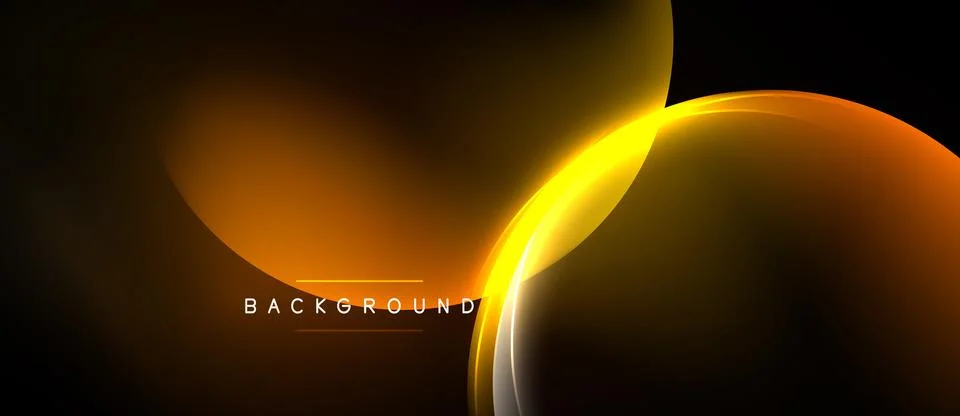 Abstract design features glowing orange curves over black background. Smooth Stock Illustration
