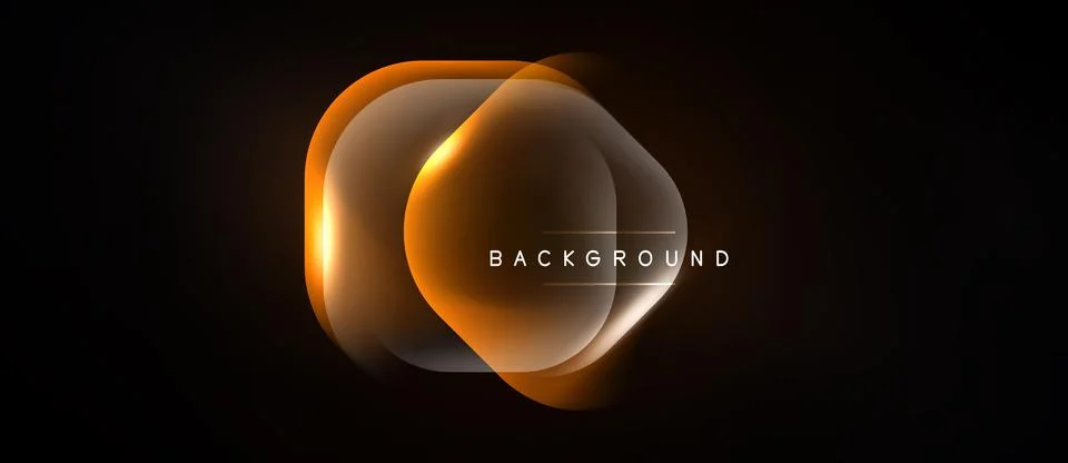 Abstract design features glowing orange layers over dark background. Minimali イラスト素材