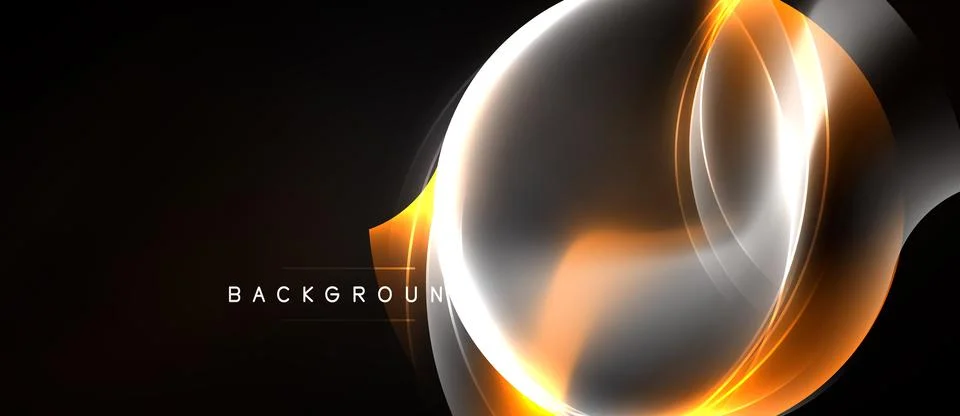 Abstract design features glowing orange curves over dark gray surface. Stock Illustration