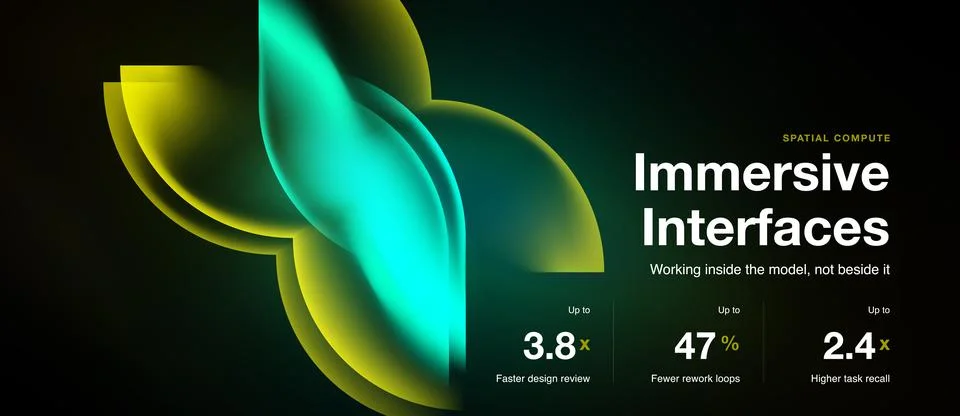 Abstract design features glowing petals, text highlights performance metrics. 스톡 일러스트
