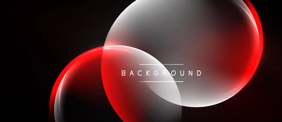 Abstract design features glowing red, white curves. Dark background creates Stockillustratie