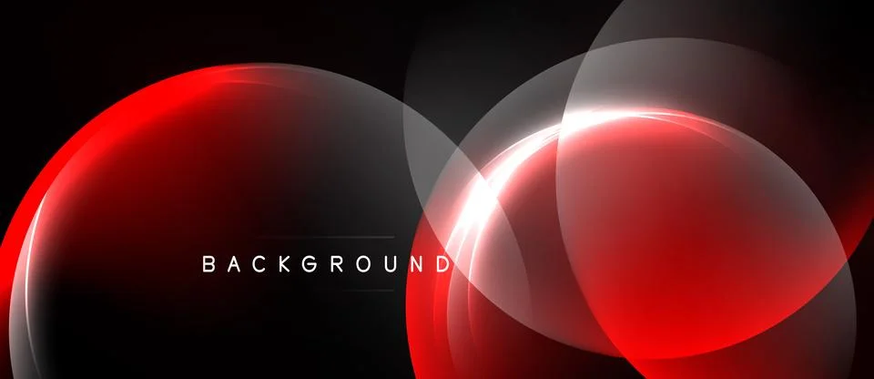 Abstract design features glowing red, white shapes over black background. M.. Ilustração Stock