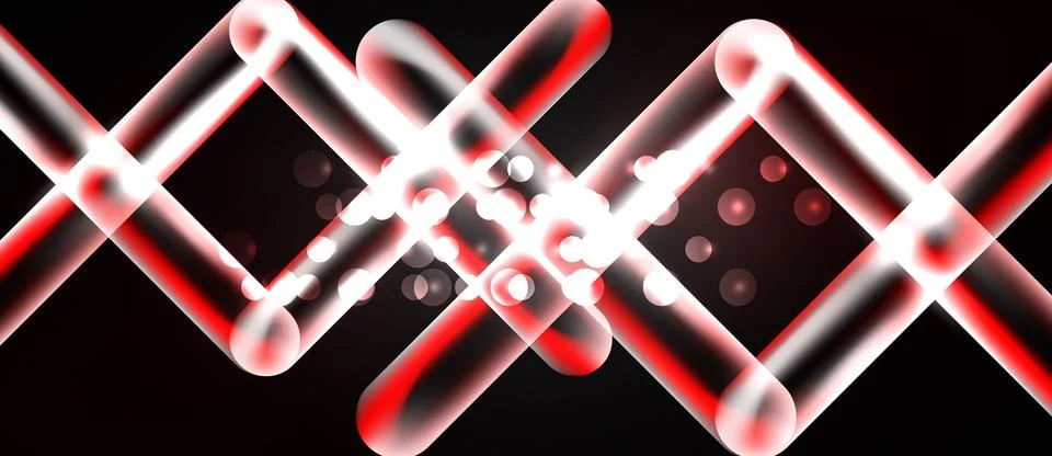 Abstract design features glowing red, white lines forming diamond shapes ag.. イラスト素材