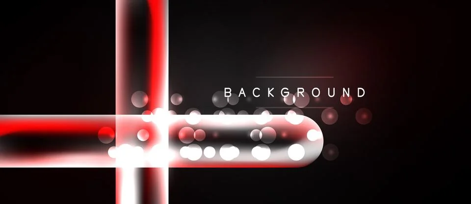 Abstract design features glowing red lines, white streaks, blurred circles on 스톡 일러스트