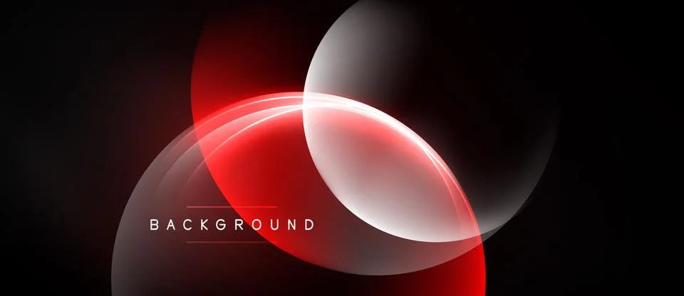 Abstract design features glowing red curves over black background. Text reads Stock Illustration