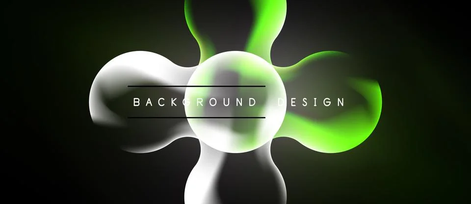 Abstract design features glowing shapes, gradients. Dark background enhances Illustrazione stock
