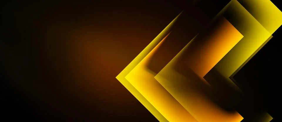 Abstract design features layered arrows pointing left. Warm colors dominate.. Stock Illustration