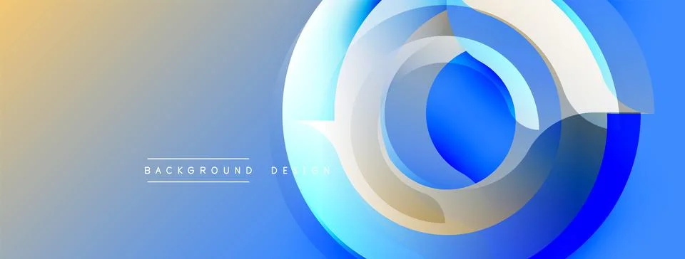 Abstract design features layered circles, blue tones, beige gradient. Modern 스톡 일러스트