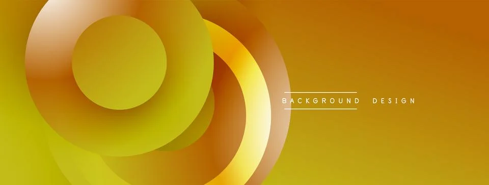 Abstract design features layered circles, warm yellow hues, modern aesthetic. 库存插图