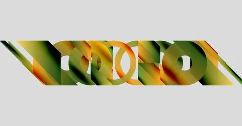 Abstract design features layered, colorful shapes resembling letters. Gradient Stock Illustration