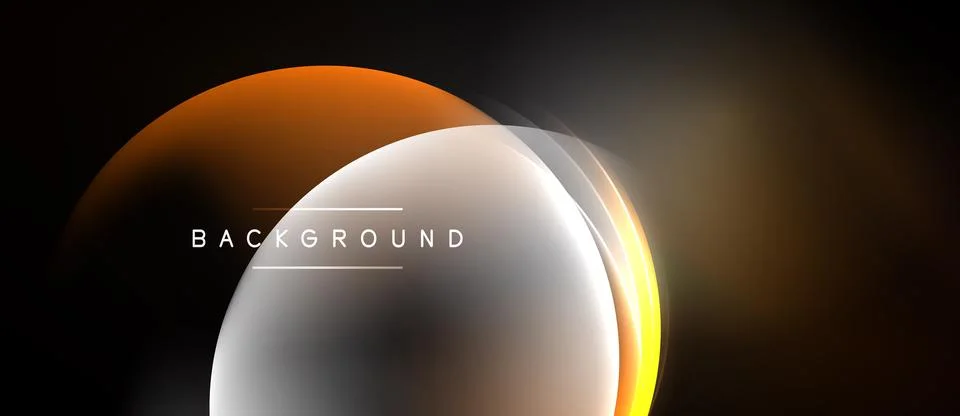 Abstract design features layered glowing arcs. Orange, white, brown hues crea Stock Illustration
