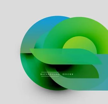 Abstract design features layered green, blue shapes. Modern composition creates Stock Illustration