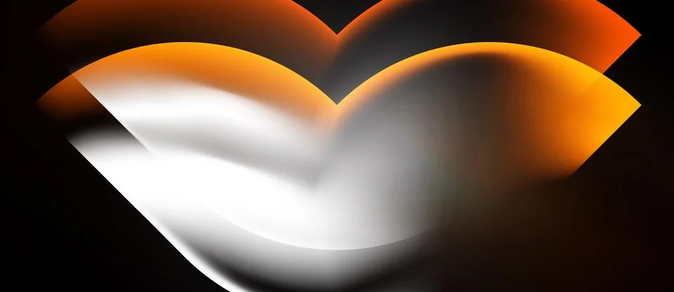 Abstract design features layered orange, white shapes. Gradient effect create Stock Illustration