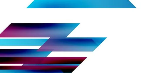 Abstract design features layered rectangles, vibrant blues, purples, blacks. Stock Illustration