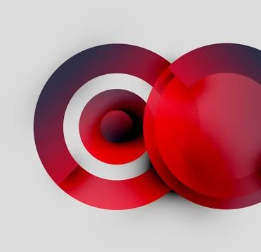 Abstract design features layered red circles, white center. Minimalist 库存插图