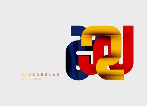 Abstract design features layered shapes, bold colors. Modern aesthetic, clean Stock Illustration