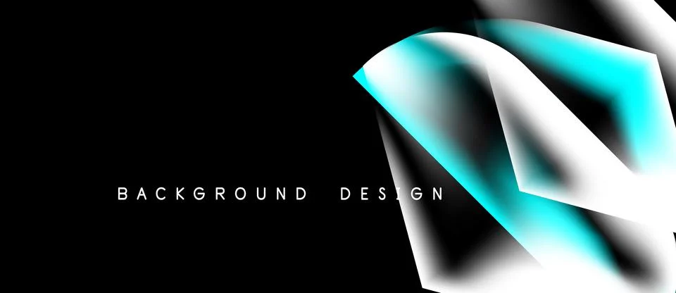 Abstract design features layered shapes, vibrant blue highlights, white acc.. Stock Illustration