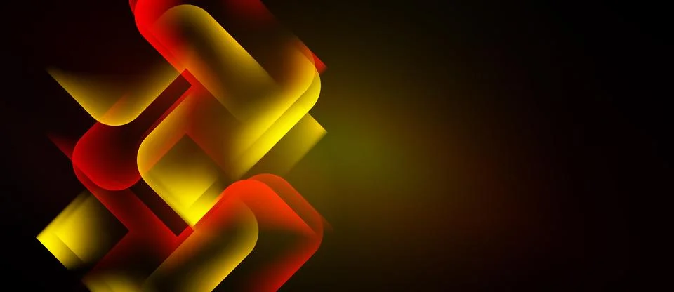 Abstract design features layered shapes, vibrant reds, golds against dark イラスト素材