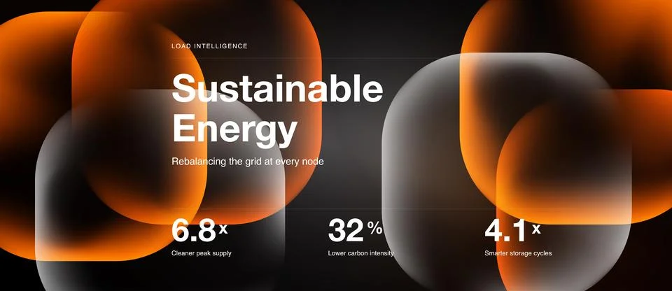 Abstract design features orange overlapping circles. Text highlights sustai.. Stock Illustration
