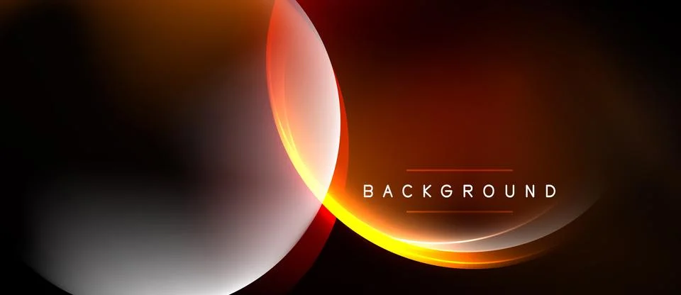 Abstract design features orange, white curves. Dark background creates dramat イラスト素材
