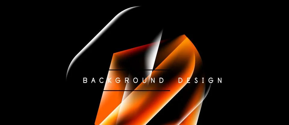 Abstract design features orange, white layers. Dynamic shape suggests movemen Stock Illustration