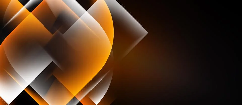 Abstract design features orange, white shapes. Dynamic composition creates Stock Illustration