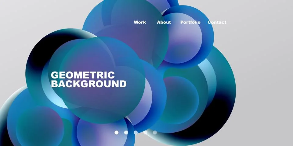 Abstract design features overlapping blue circles, text elements. Modern Stockillustratie