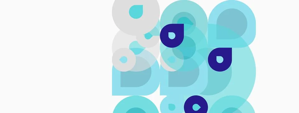 Abstract design features overlapping blue circles, varying opacity. Minimalis Stock Illustration