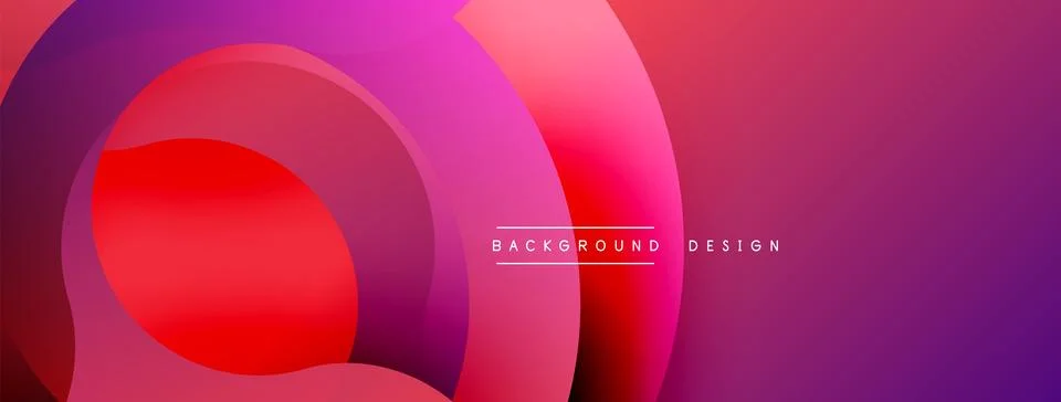 Abstract design features overlapping circles. Vibrant red, purple hues create イラスト素材