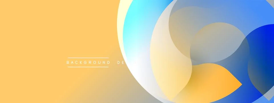 Abstract design features overlapping circles, gradients. Warm yellow contrasts Stock Illustration