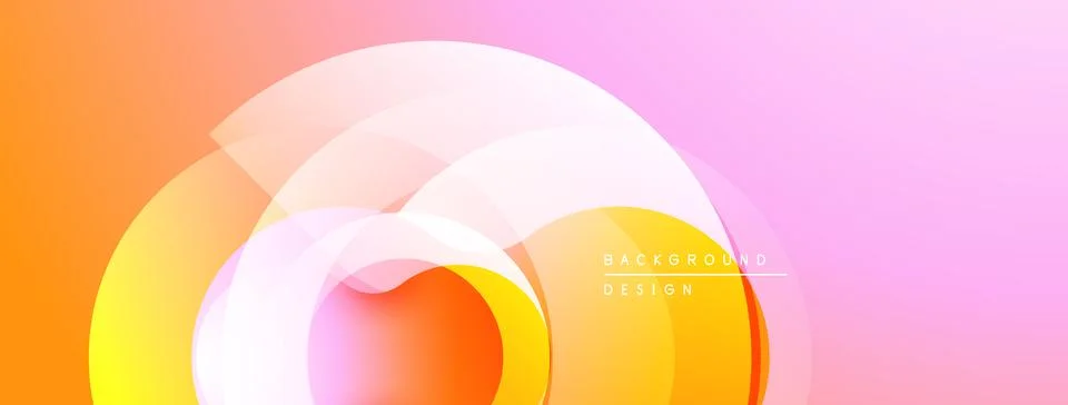 Abstract design features overlapping circles. Warm colors blend, creating soft 스톡 일러스트