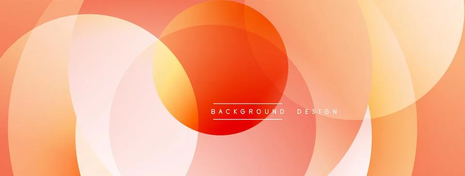 Abstract design features overlapping circles, warm orange hues, smooth gradients イラスト素材