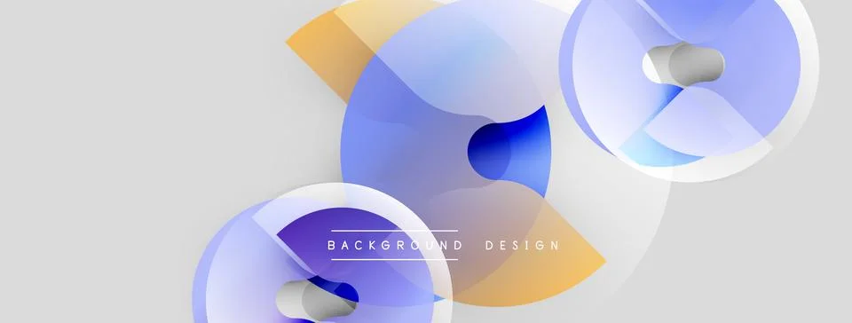 Abstract design features overlapping circles, soft colors, gradients. Modern 스톡 일러스트